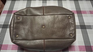 Bolso de mano piel verde oliva