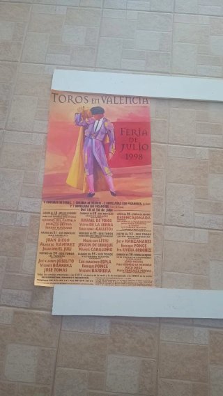 Cartel Toros Valencia Feria Julio 1998