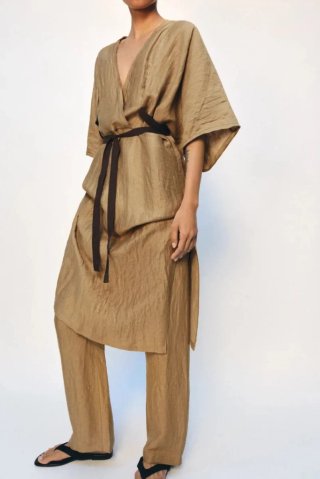 Vestido Túnica mezcla Lino Zara