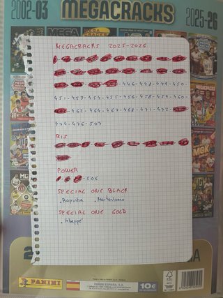 Álbum Megacracks 2025/26 95% Completo.