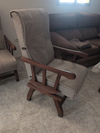 Butaca balancín provenzal tela y madera