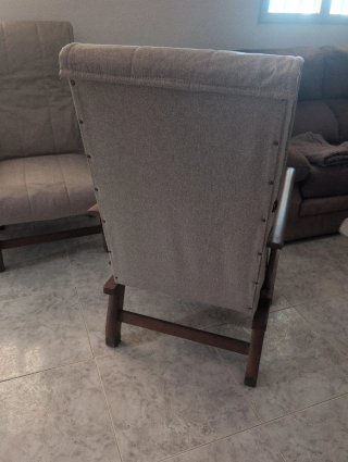 Butaca balancín provenzal tela y madera