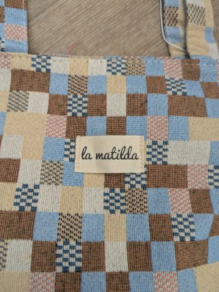 Bolsa Tote La Matilda Cuadros Tostado