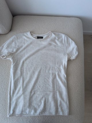 Camiseta Zara Tejido Beige Talla M