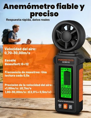 Anemómetro Digital POROMETISTO AEM01S