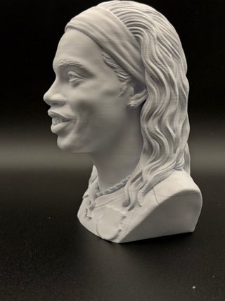 Busto Ronaldinho Stampa 3D Plastica 17cm
