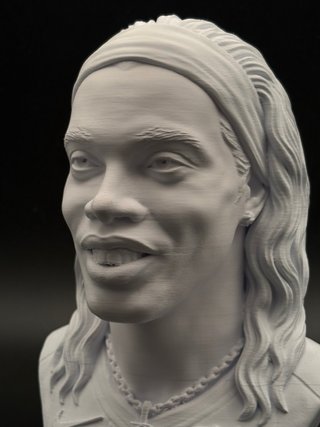 Busto Ronaldinho Stampa 3D Plastica 17cm