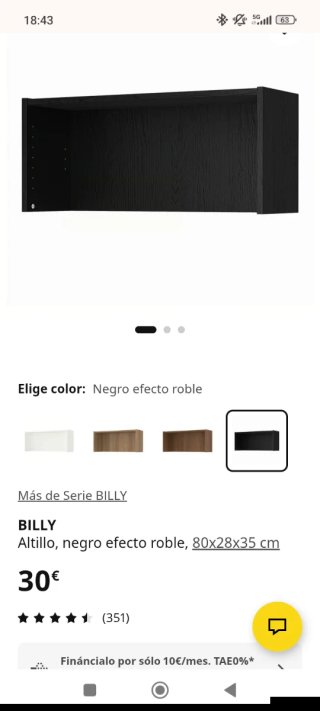 Estantería BILLY Ikea Negro efecto roble