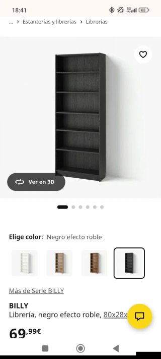 Estantería BILLY Ikea Negro efecto roble