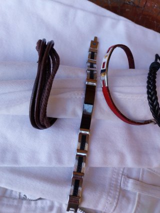 Bracciali uomo misti pelle e metallo