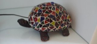 Lámpara tortuga Tiffany cristal multicolor