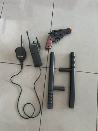 Set Policía Juguete: Walkie, Pistola, Porra