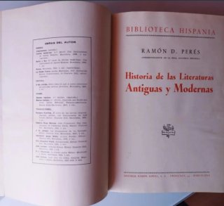 Libro antiguo 1941 Historia de la literatura