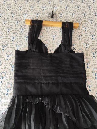 Vestido negro tul Mango vintage