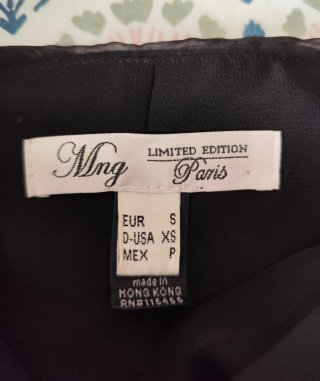 Vestido negro tul Mango vintage