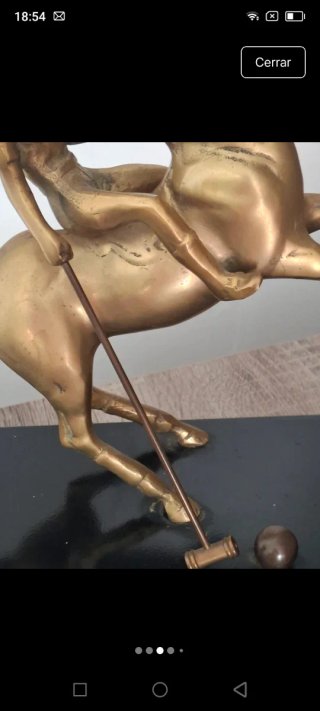 Figura bronce vintage polista a caballo