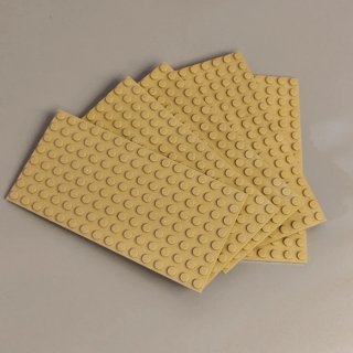 Lego Base Plate 16x8 Tan - 5 Pezzi