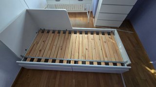 Cama individual extensible blanca seminueva