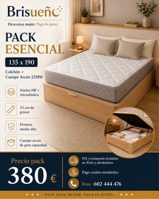Pack Brisueño Essenziale 135x190 + Contenitore a Soffietto