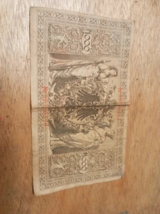 Antiguo billete 1000 marcos alemanes 1910
