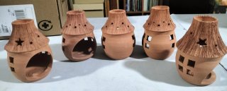 5 Portavelas/Quemadores. Terracota. Artesanales.