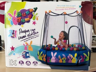 Cama elástica infantil con red de seguridad