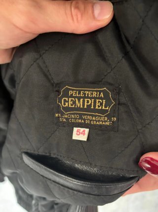 Chaqueta de piel negra para hombre Gempiel