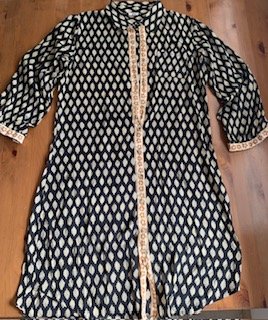 Vestido Boho Negro Multicolor Talla Única