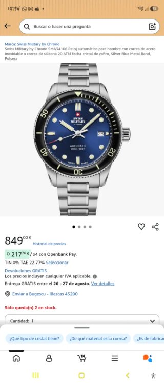 Reloj Swiss Military Automático Dorado