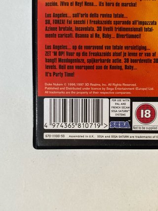 Duke Nukem 3D Sega Saturn Edicion PAL