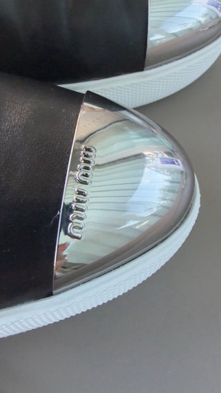 Miu miu mocasines de cuero