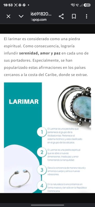 Extraordinario Collar Piedras Naturales Larimar