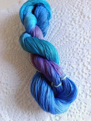 Filo sfumato blu cotone per ricamo 50gr N030