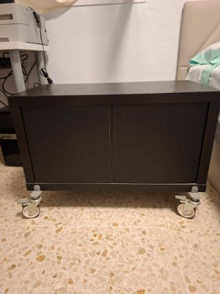 Mueble TV Ikea Kallax Negro-Marrón