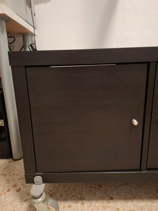 Mueble TV Ikea Kallax Negro-Marrón