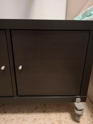 Mueble TV Ikea Kallax Negro-Marrón