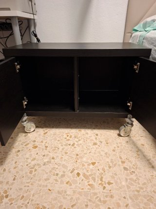 Mueble TV Ikea Kallax Negro-Marrón