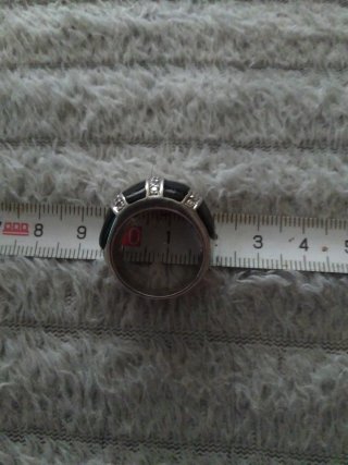 Anillo Plata Ley Negro y Circonitas