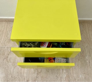 Cajonera Metálica Ikea Amarilla con ruedas