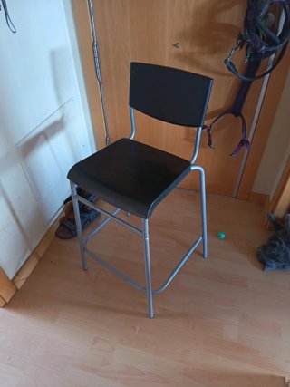 Taburete Cocina Ikea Negro/Plateado
