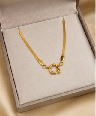 Collar Acero Inoxidable Baño Oro 18k