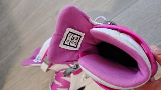 Patines en línea niña rosa y blanco