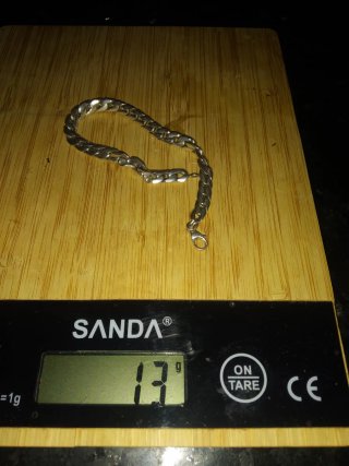 Pulsera Plata Ley Cadena Cubana