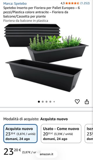 Set 3 vasi fioriera per europallet