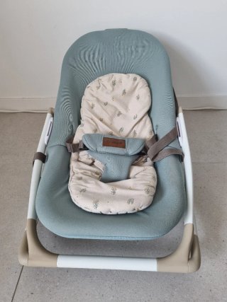 Hamaca para bebe Jane plegable verde y blanca