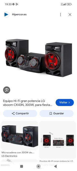 Equipo de música LG XBOOM CK43N 300W