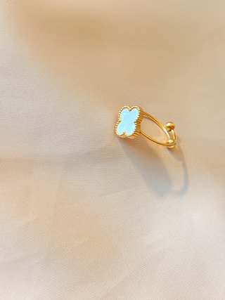 Anillo Trébol Baño Oro 18k Acero Inoxidable