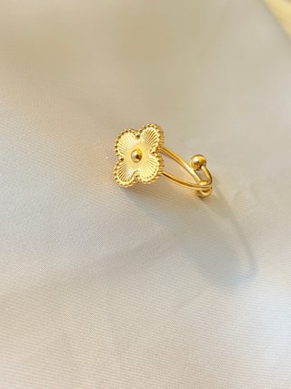 Anillo Acero Inoxidable Baño Oro 18k