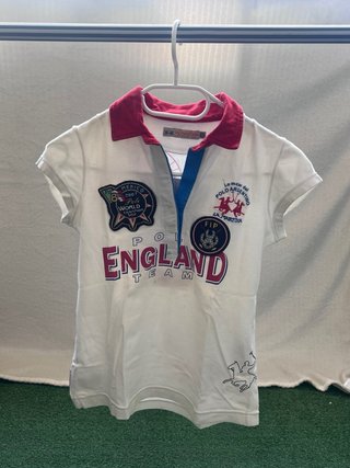 Polo La Martina blanco cuello rojo manga corta