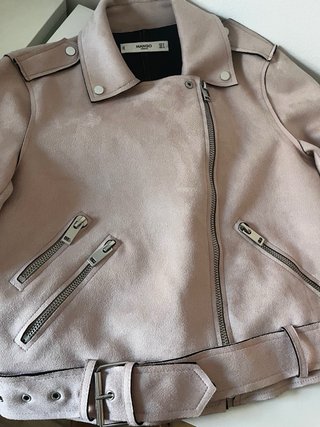 Chaqueta rosa efecto ante talla M